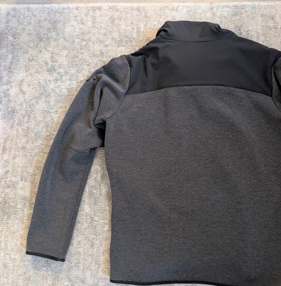 Hill City Men Half Zip Charcoal Pullover With Hood - Picture 5 of 11